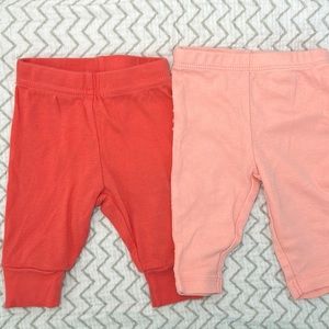 Just One You For Carter’s Red and Pink Leggings Sz 3M